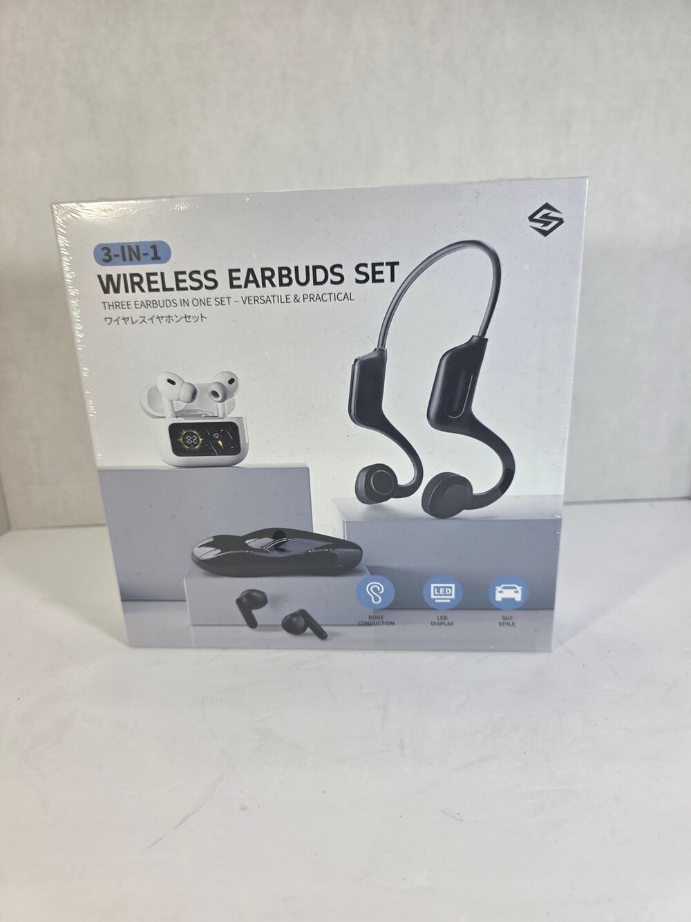 3-in-1 Wireless Bluetooth Earbuds Set LED Display Cases New Sealed